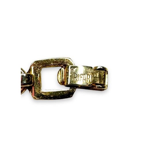 Crown Trifari Gold Tone AB Crystal Faux Pearl Bracelet Clip On Earring Set - Picture 4 of 16